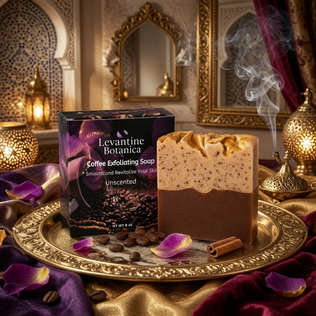 Coffee Exfoliating Soap Bar with Shea Butter & Goat Milk – Natural Handcrafted Body Scrub Soap